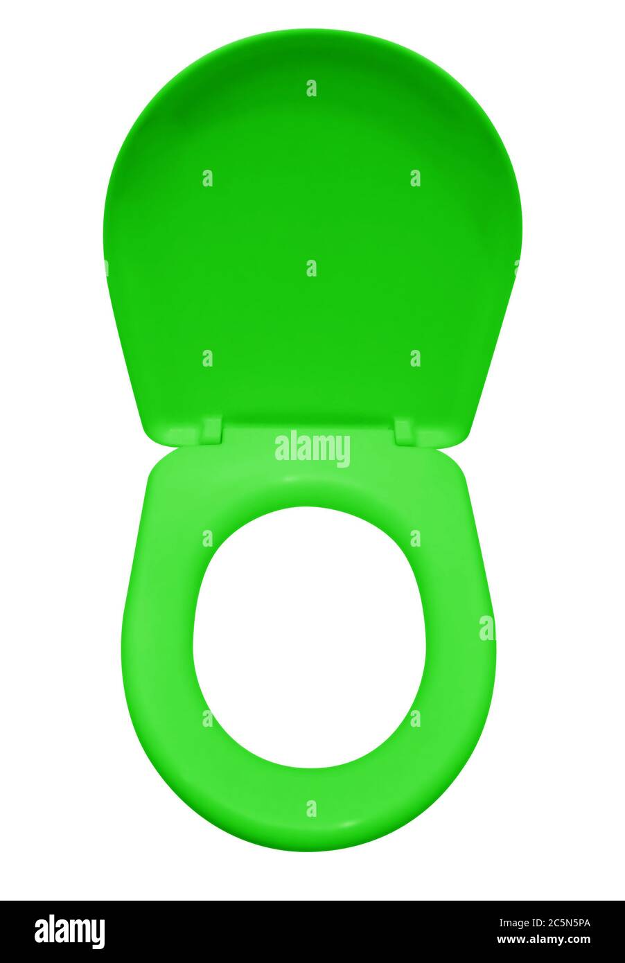 Green toilet seat isolated on white. Clipping path included Stock Photo