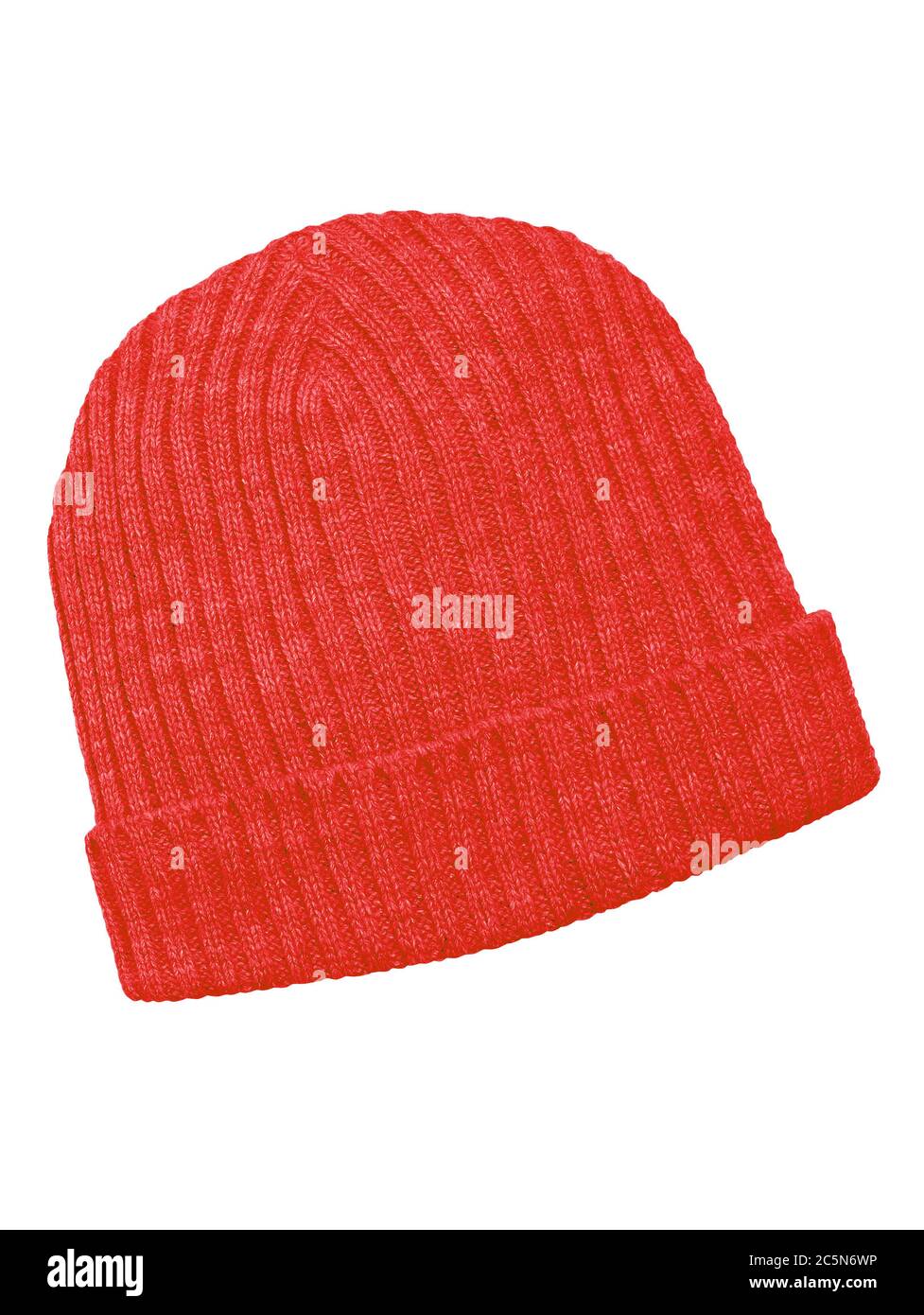 Red woolen cap isolated on white with Clipping Path Stock Photo Alamy