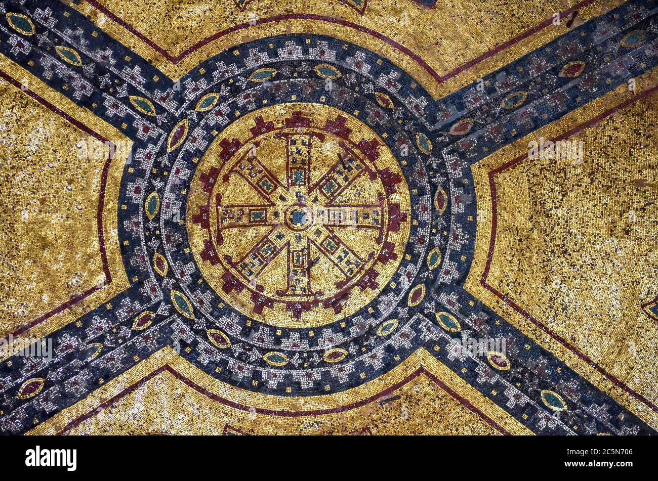 Istanbul, Turkey, September 19, 2018. Fragment of an ancient Byzantine mosaic in the Hagia Sophia Stock Photo
