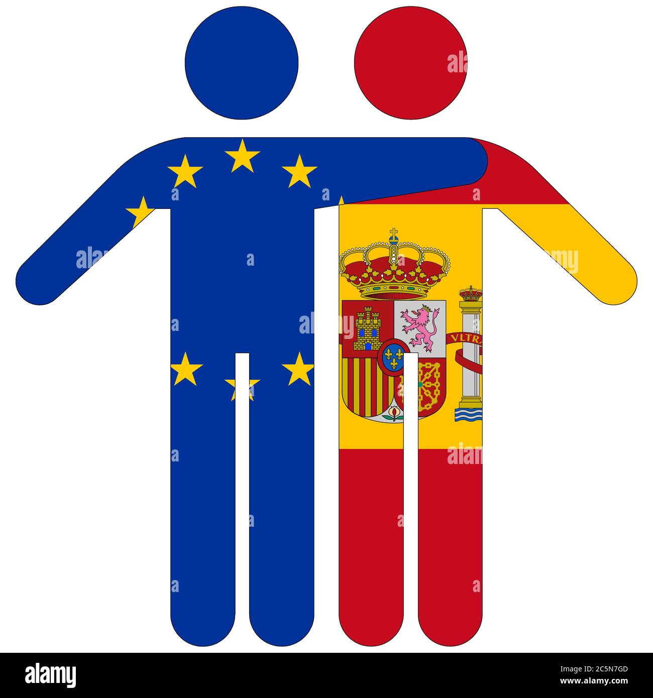 EU - Spain / friendship concept on white background Stock Photo