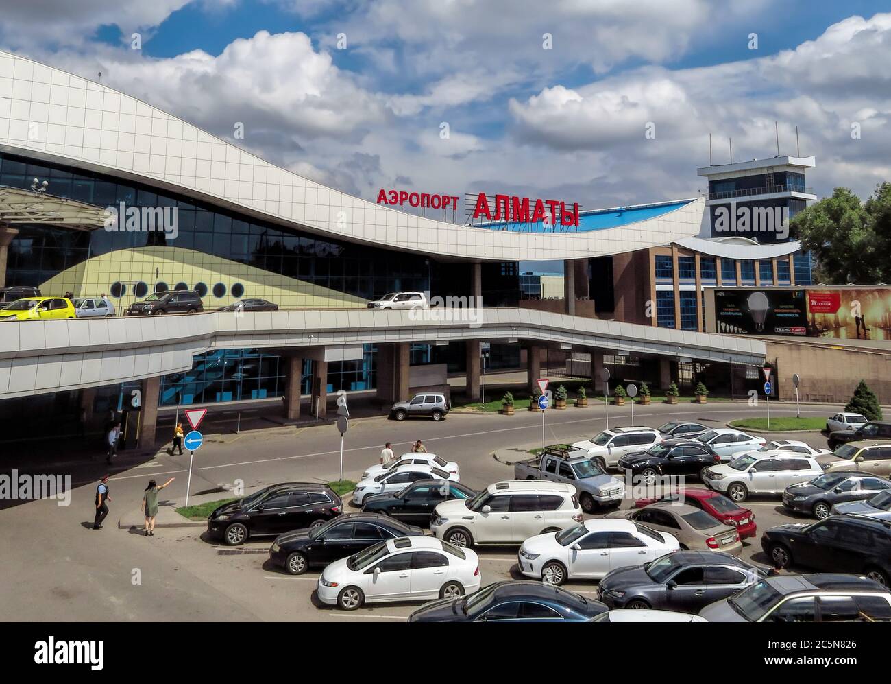 Almaty, Kazakhstan - June 11, 2017: Airport of Almaty is the largest international airport in Kazakhstan. Stock Photo
