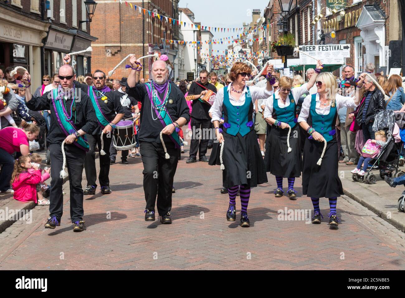 Traditional dancing at the Rochester Sweeps Festival Kent Stock Photo