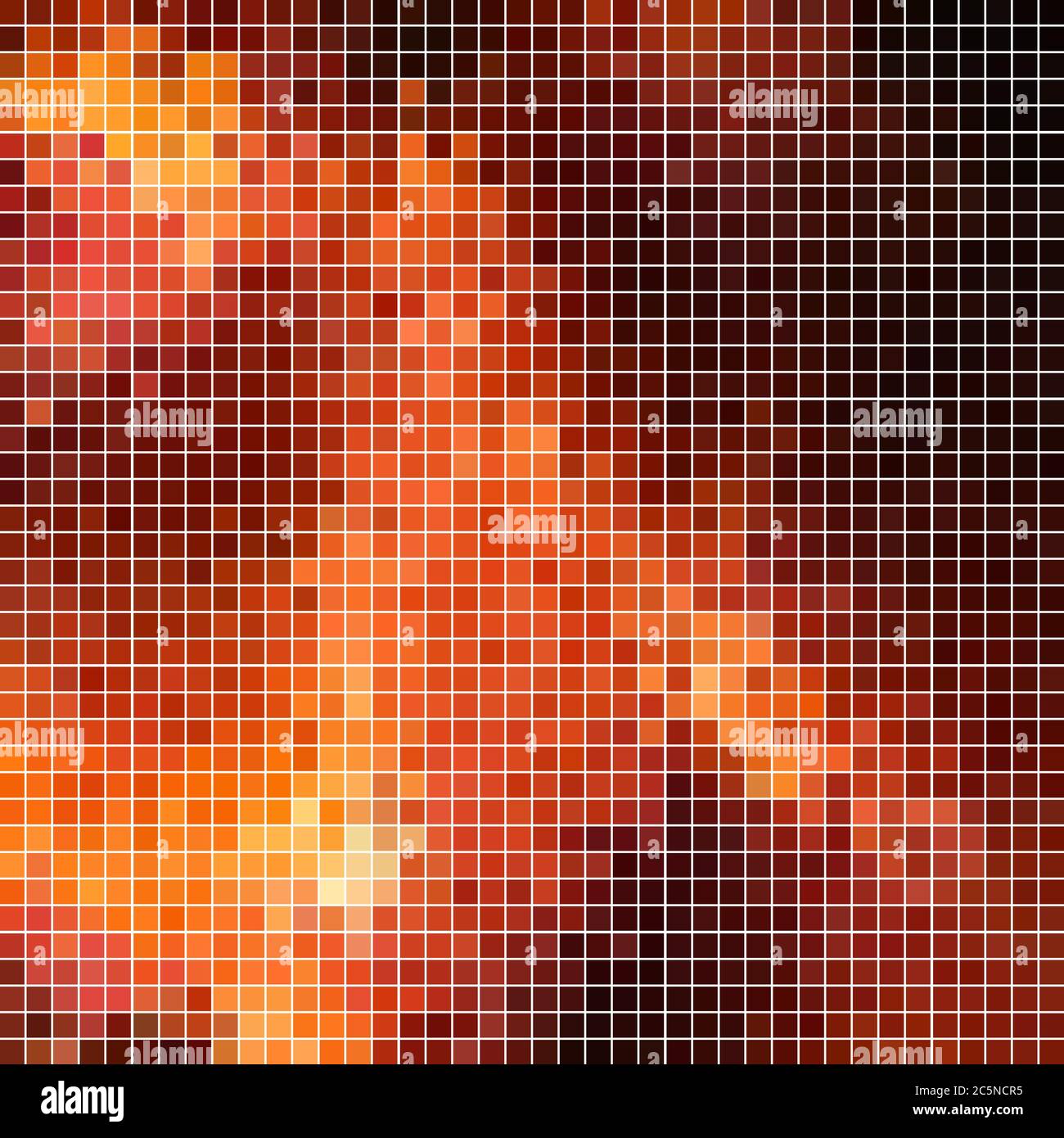 abstract vector square pixel mosaic background - red and orange Stock ...
