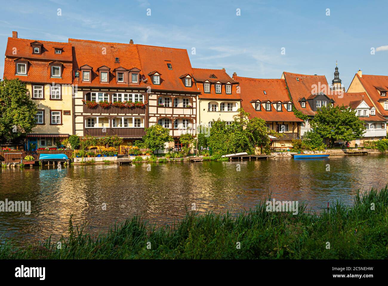 Fischerhäuser an der Regniz in Bamberg, Germany Stock Photo