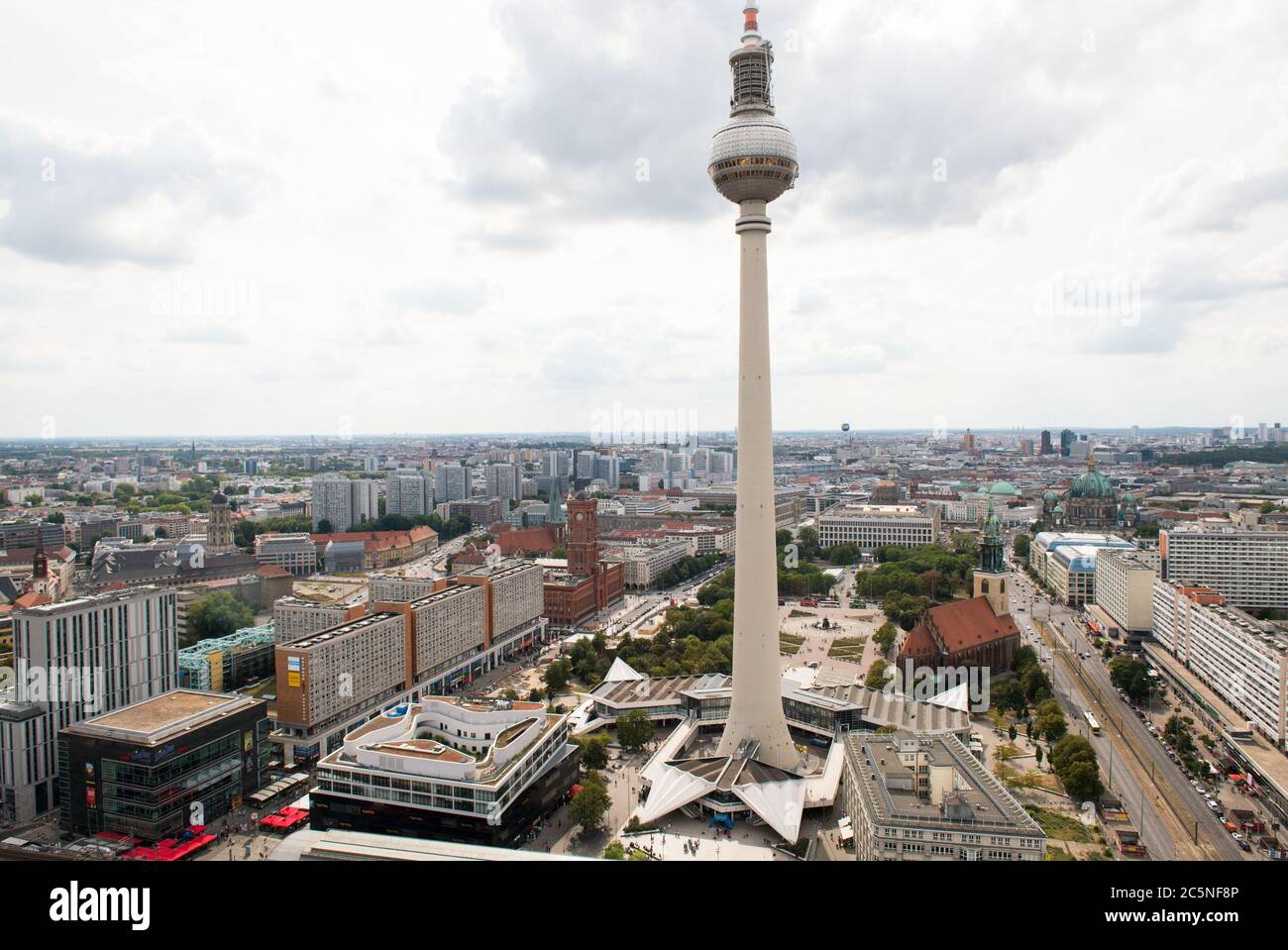 tv tower in berlin and panoramic view Stock Photo