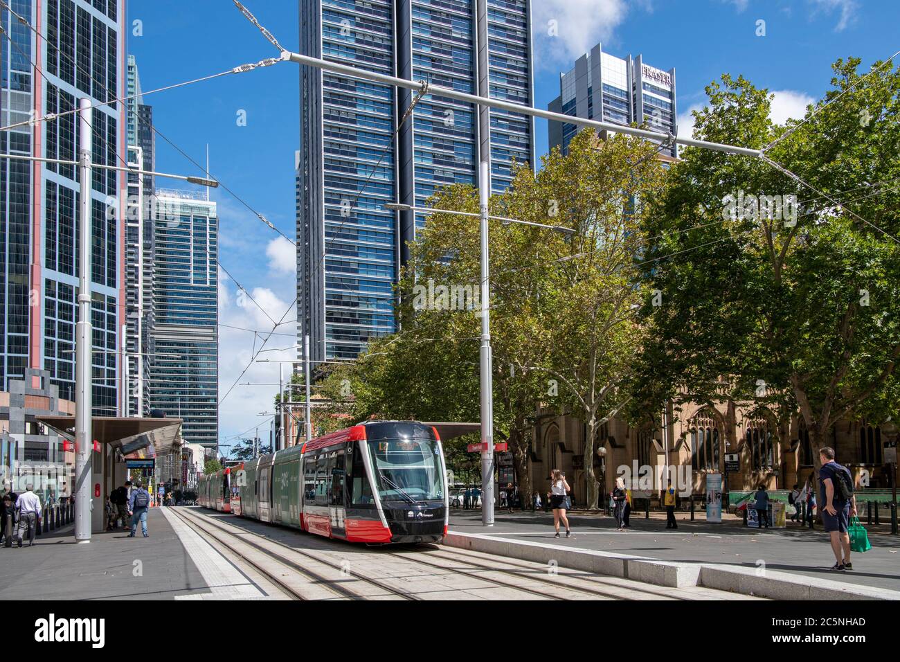 Tram George Street Town Hall Sydney Australia Stock Photo