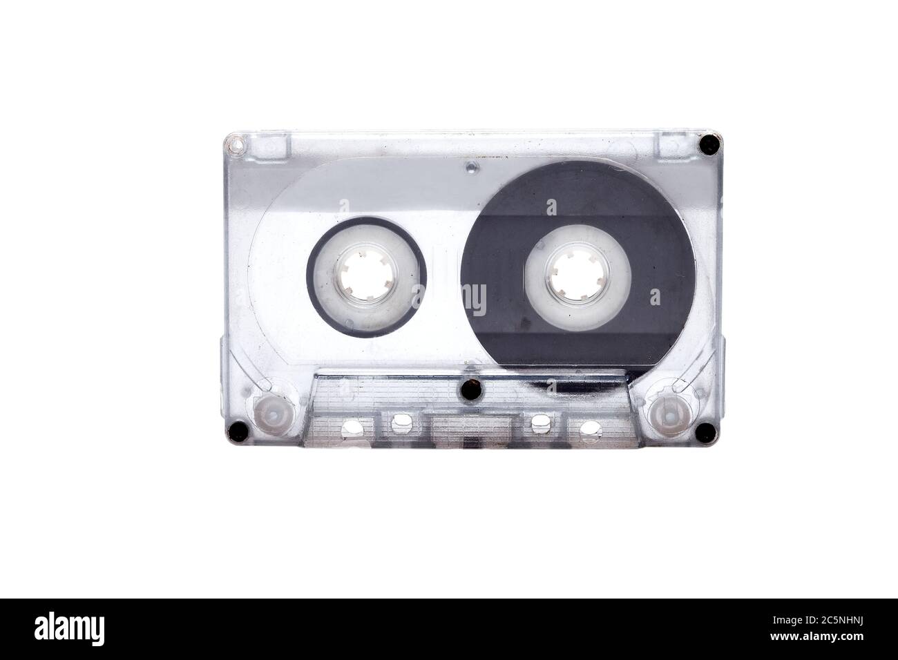 Audio Tape Cassette in Clear Case Isolated on White Stock Photo - Alamy