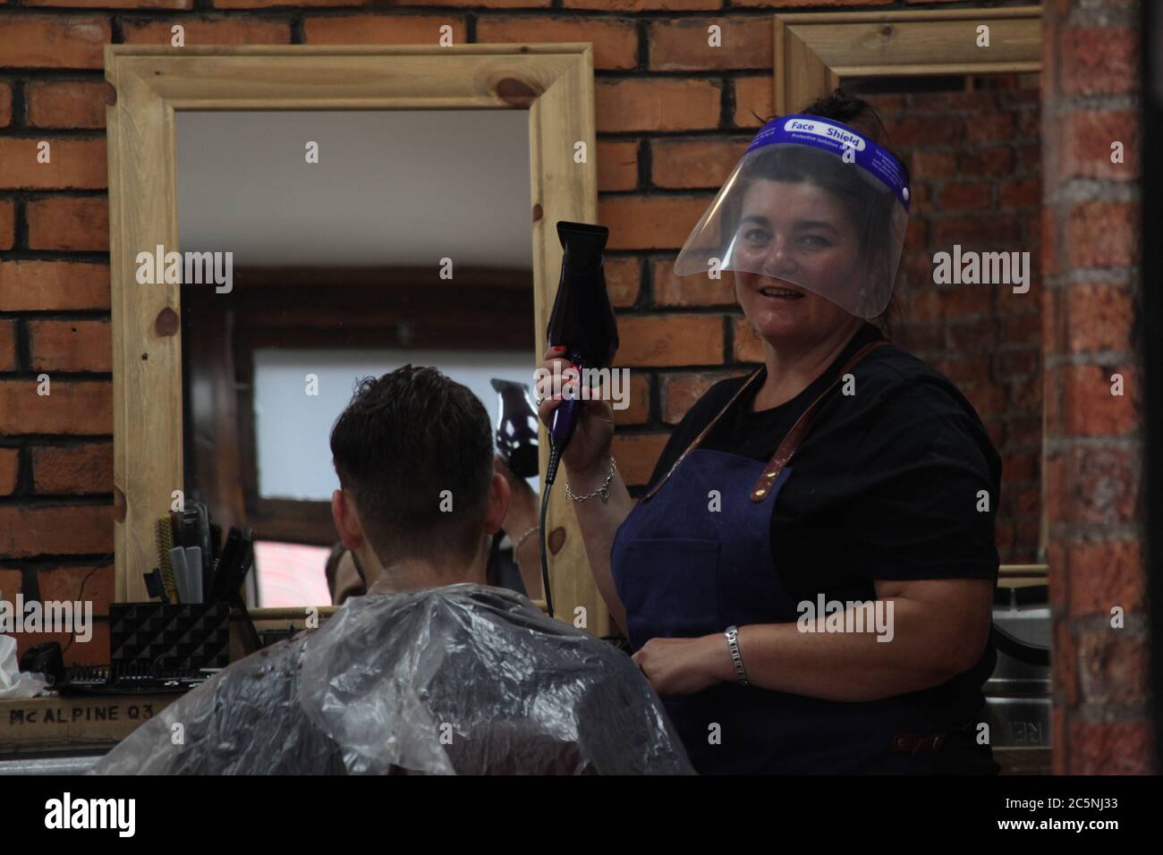 Newcastle upon Tyne, UK, 4th July 2020, Hairdressers Boilerhouse