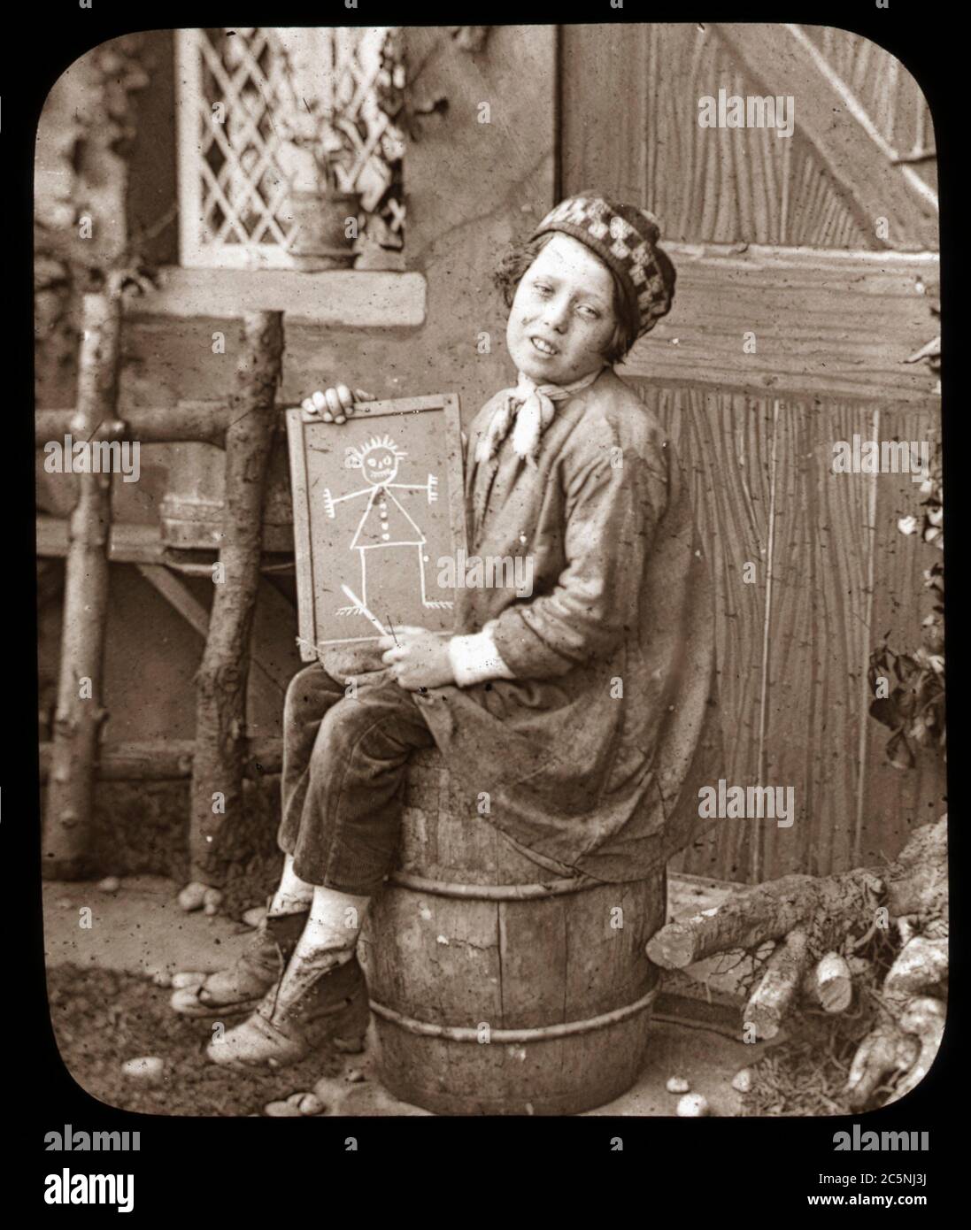 Young Artist, circa 1870. Stock Photo