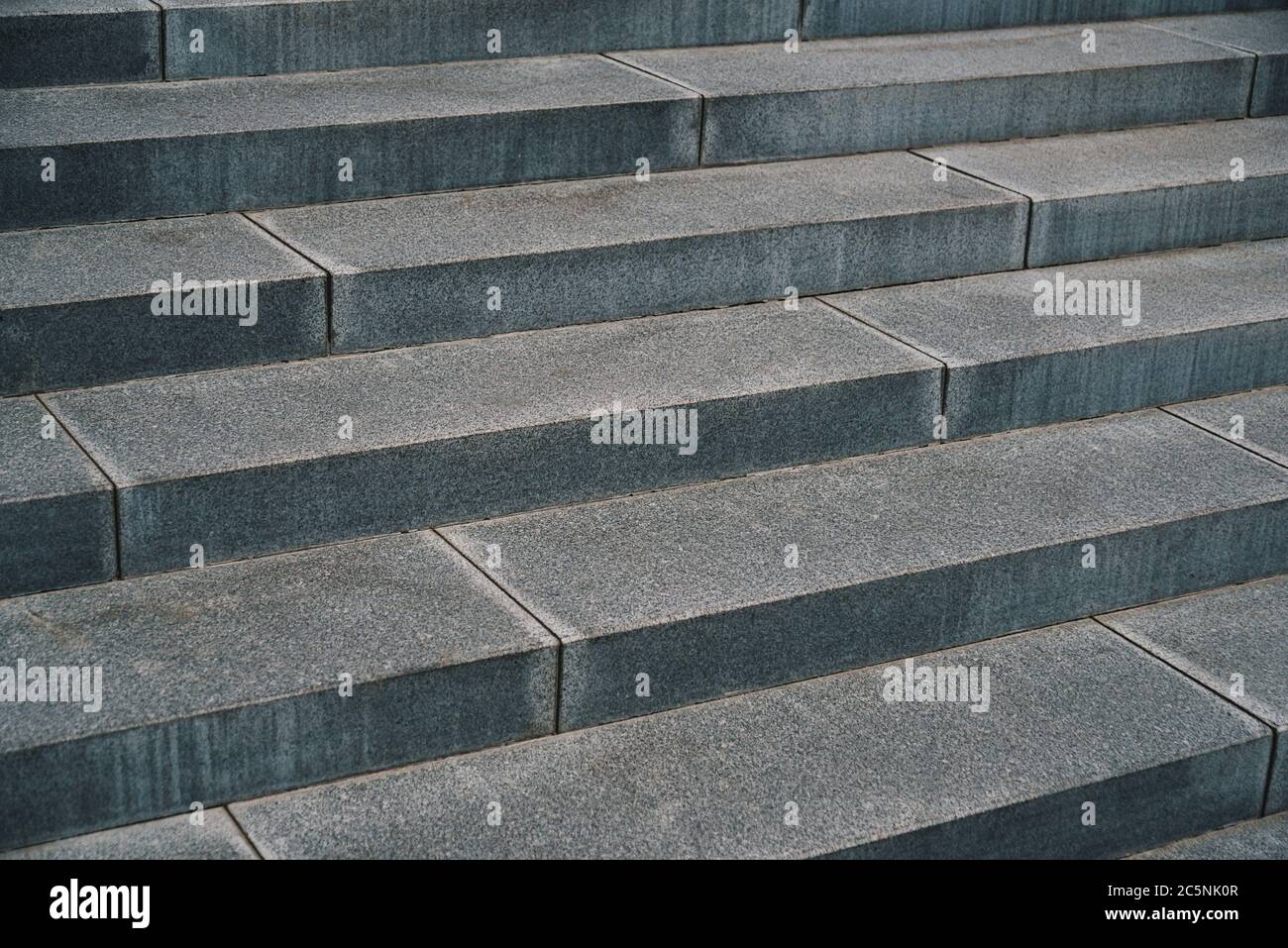 Close up outdoor perspective view of an ancient stone staircase ...