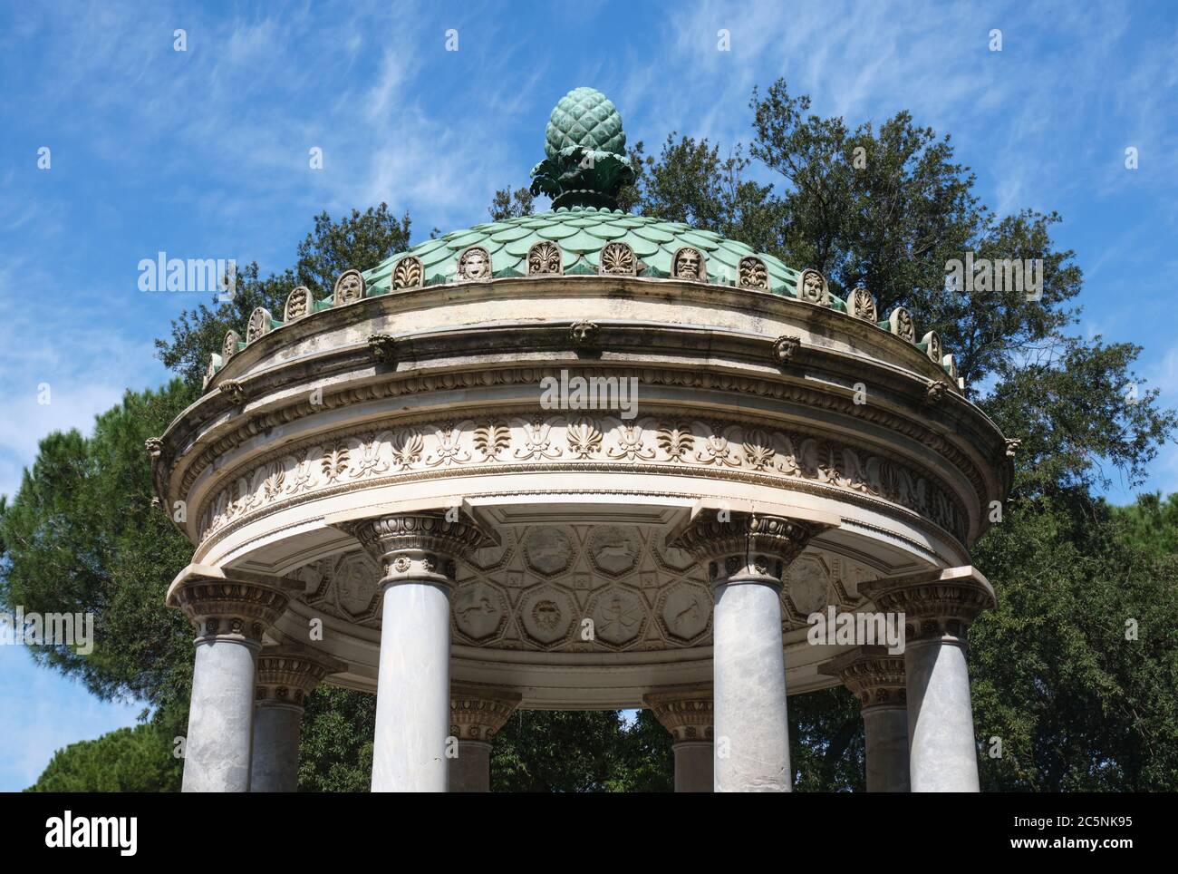 The upper part of the Tempietto di Diana in Villa Rome, Italy
