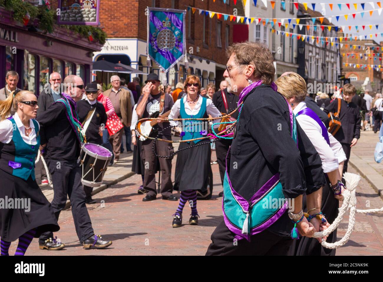 Traditional dancing at the Rochester Sweeps Festival Kent Stock Photo