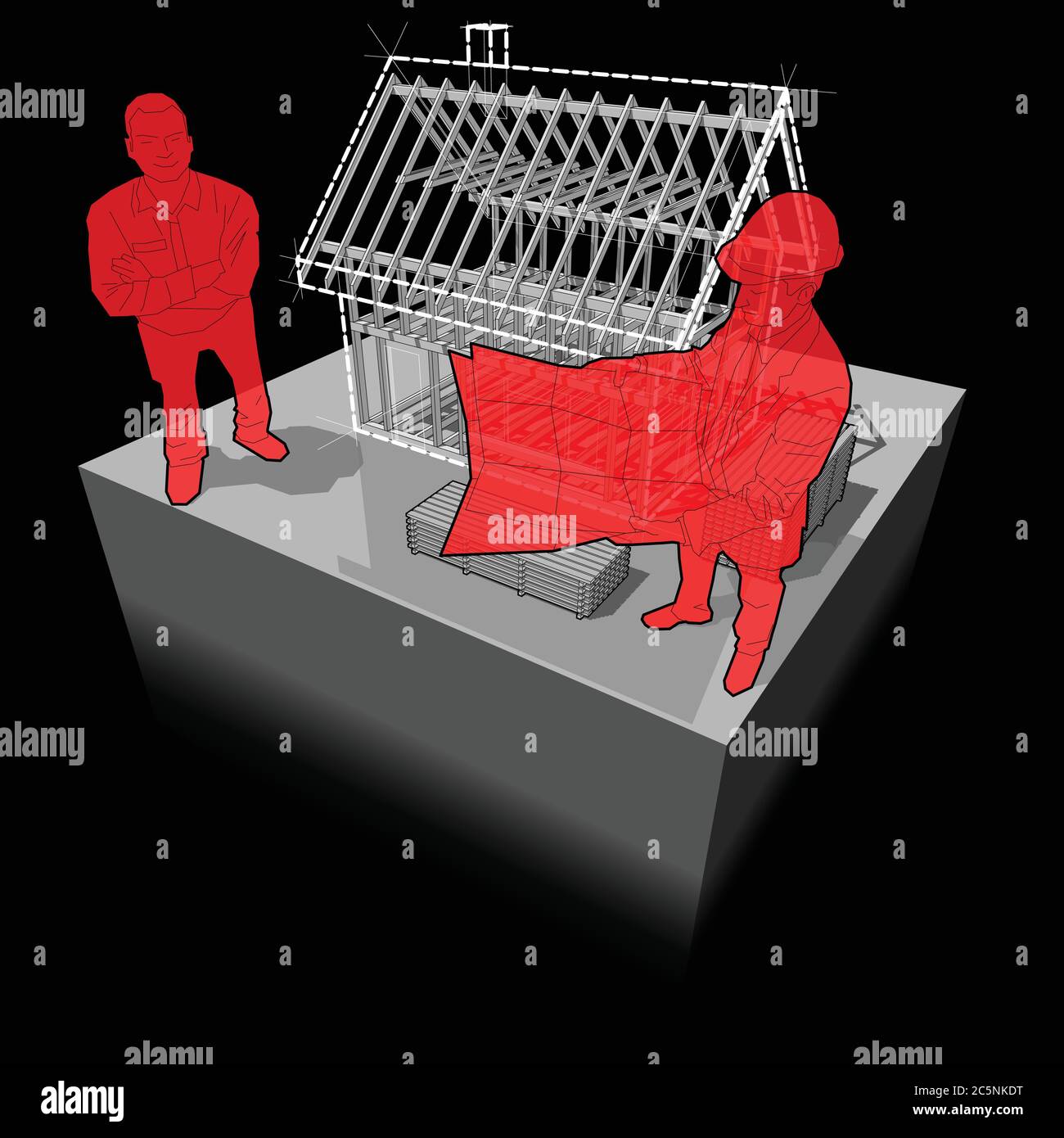 Smiling contractor building site Stock Vector Images Alamy