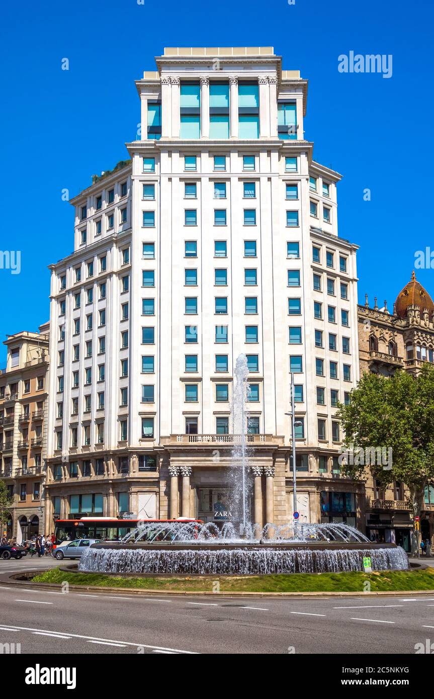 BARCELONA, SPAIN JULY 5, 2016 Architecture of the Passeig de Gracia