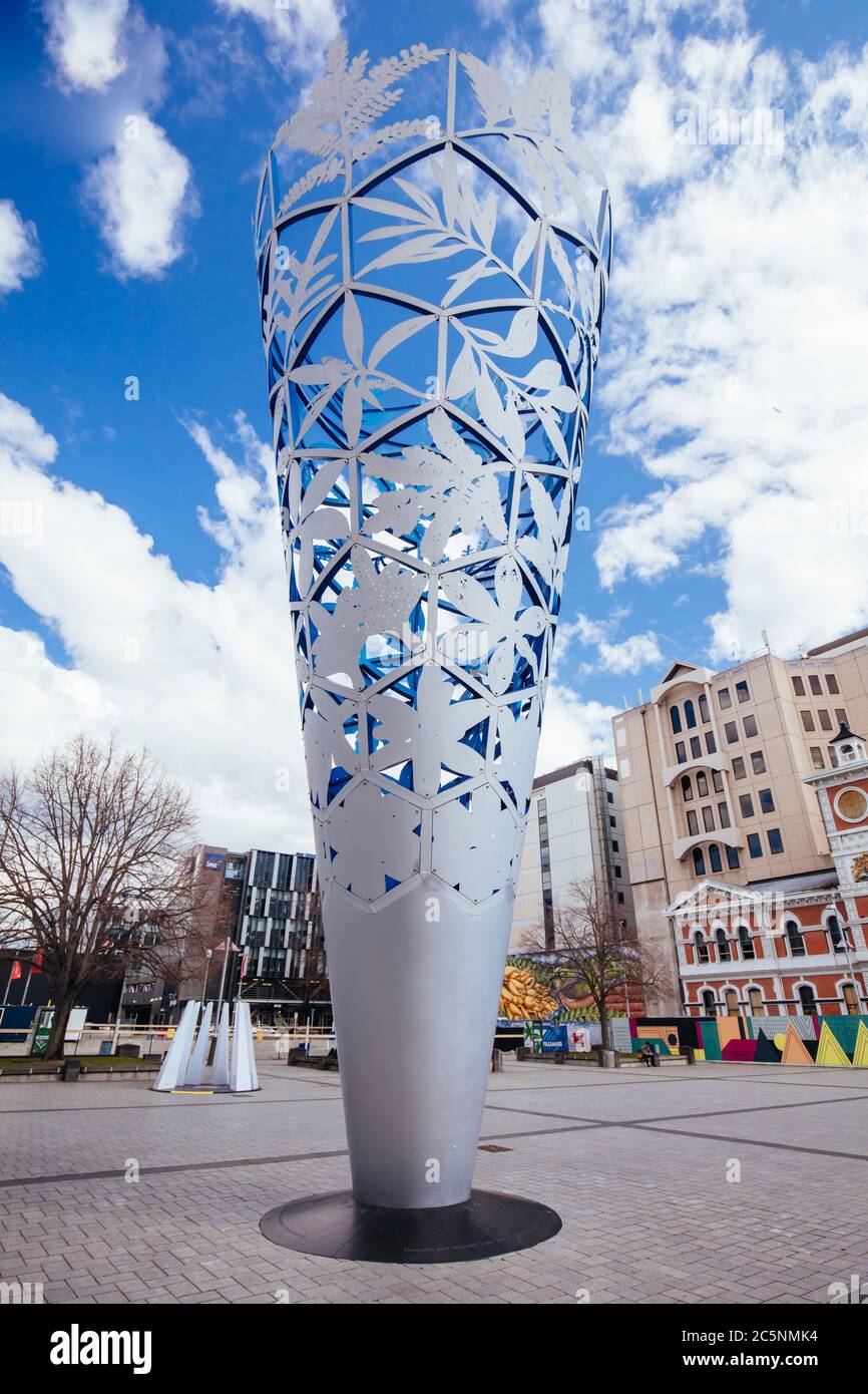 The Chalice Sculpture Christchurch New Zealand Stock Photo Alamy