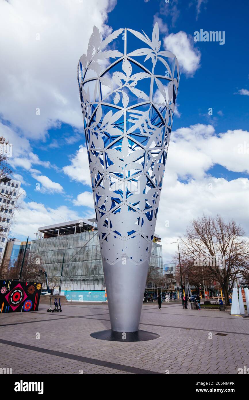 The Chalice Sculpture Christchurch New Zealand Stock Photo Alamy