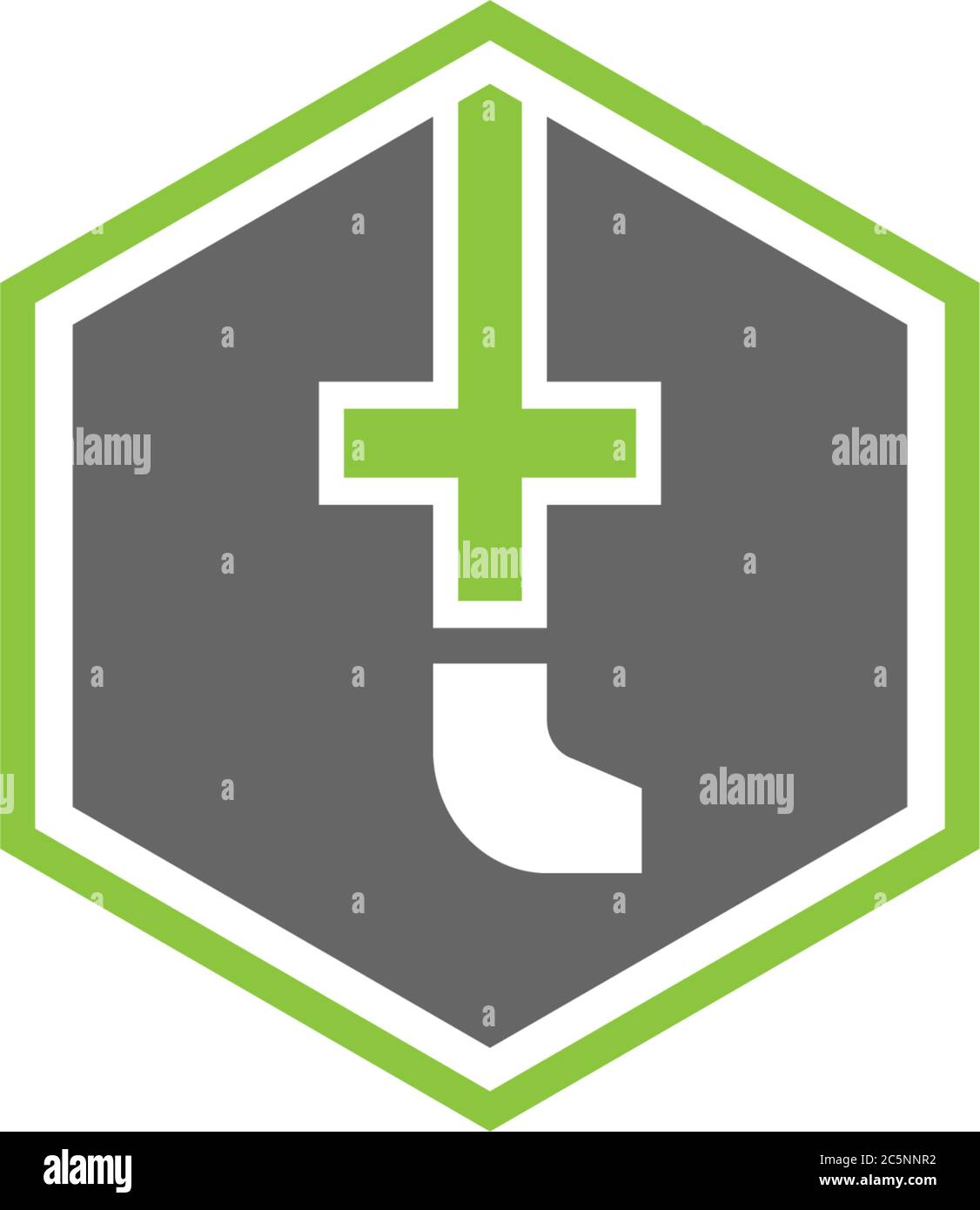 Cross T Letter logo, Medical cross T letter logo design concept Stock ...