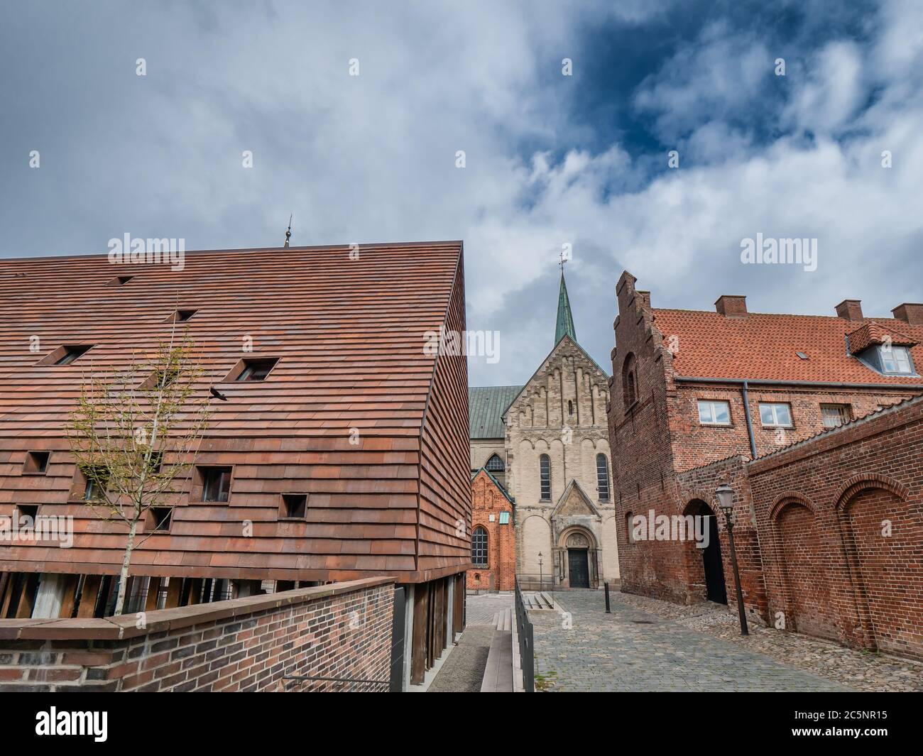 Cathedral and museum in medieval city of Ribe, Denmark Stock Photo