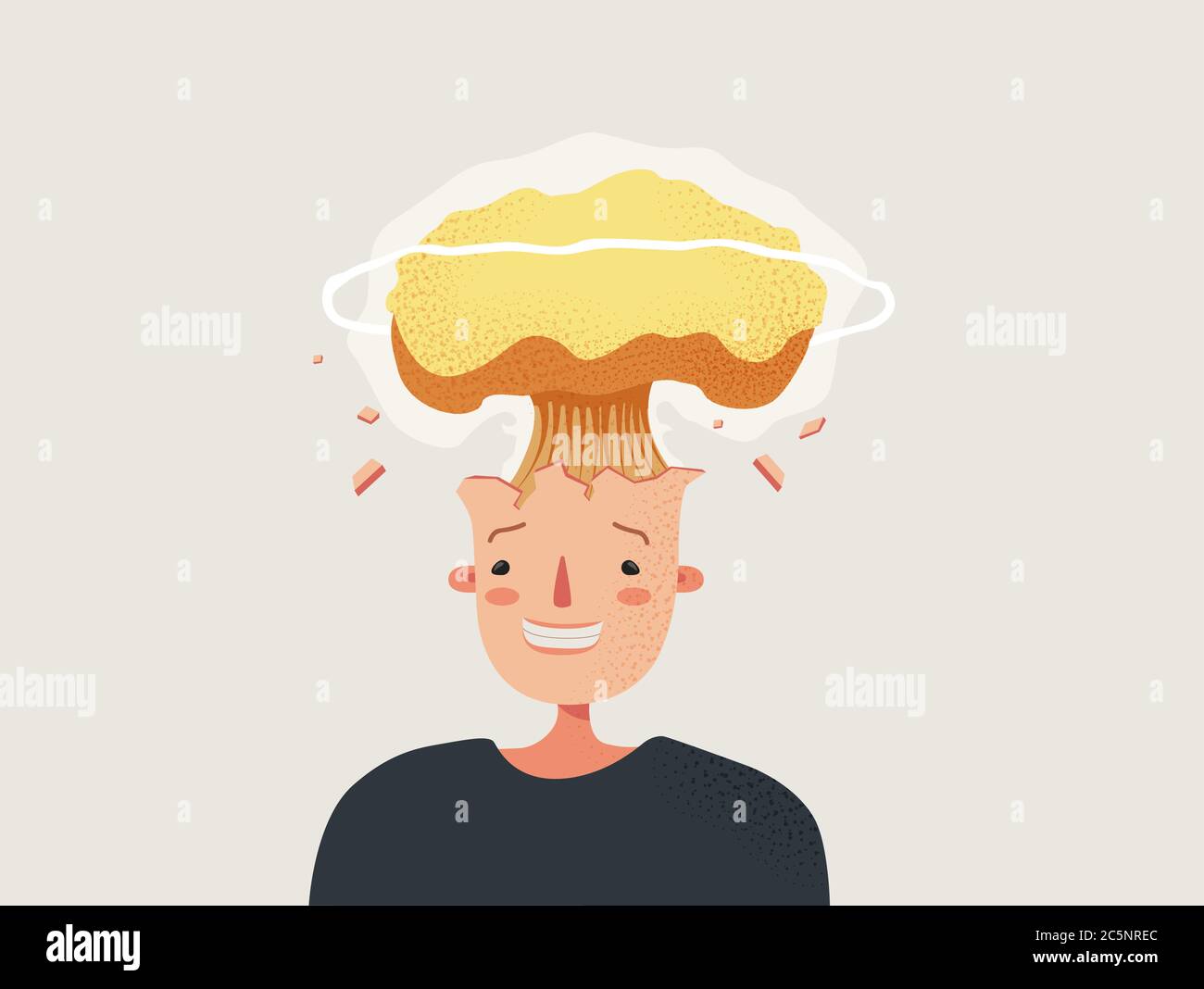 Explosion of head. Strong stress and information overload detonates