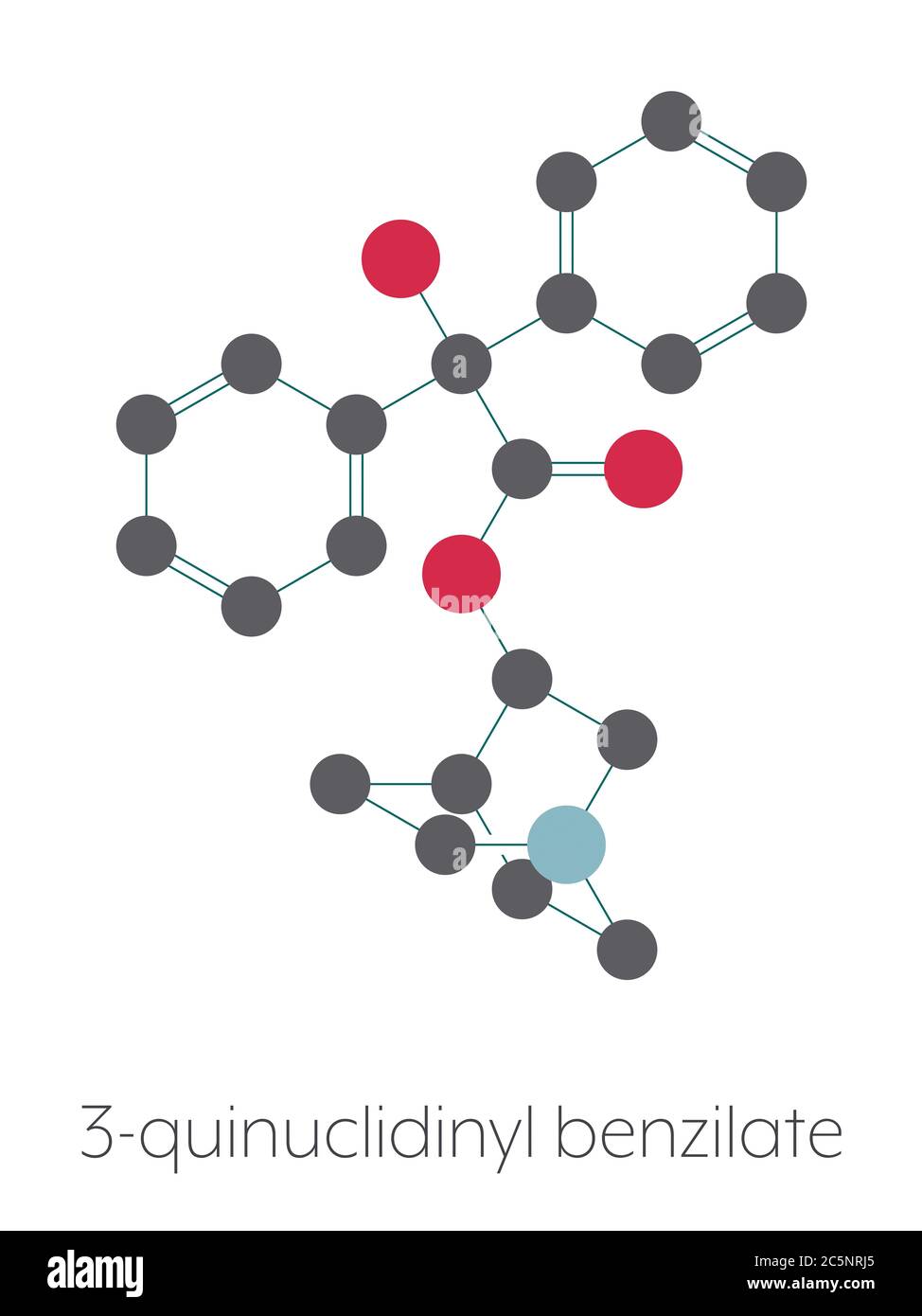3Quinuclidinyl benzilate (QNB, BZ) incapacitating agent molecule