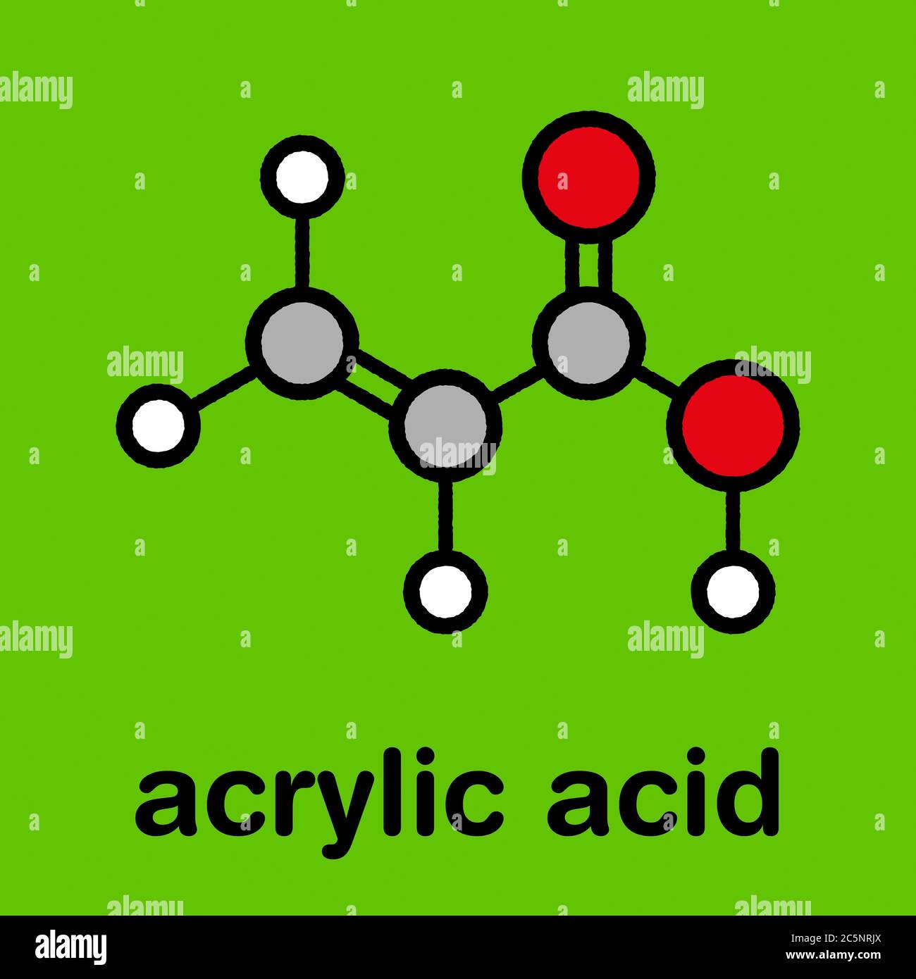 Acrylic acid molecule, polyacrylic acid (PAA, carbomer) building block