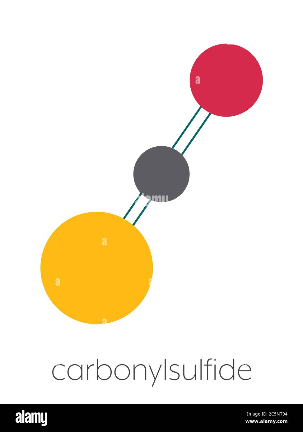 (COS) molecule. Foul smelling gas, naturally present in the atmosphere