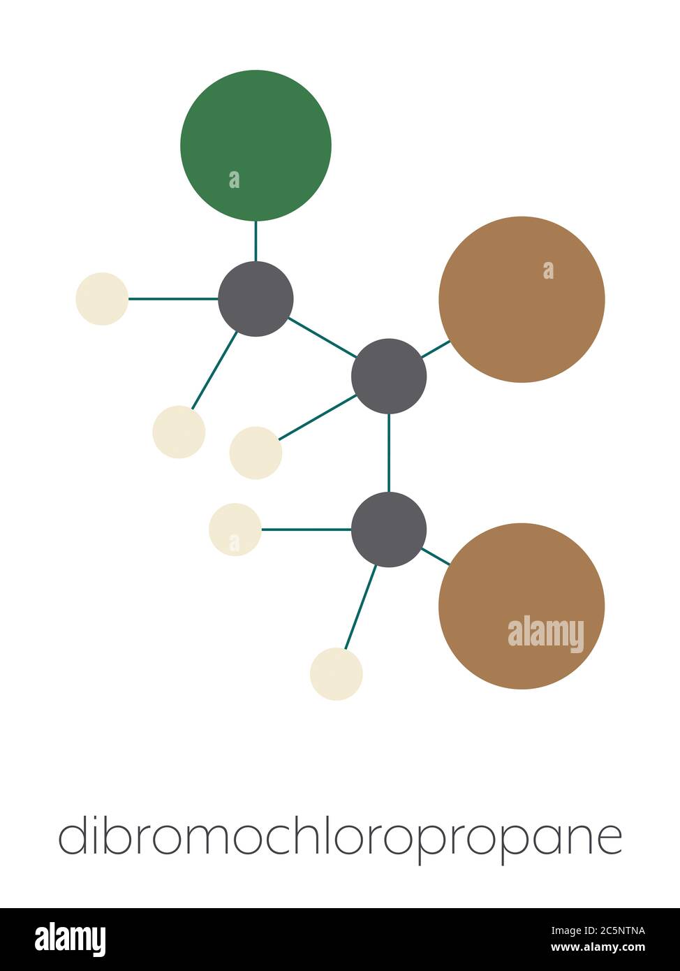 Dibromochloropropane (DBCP) soil fumigant molecule. Nematicide used in