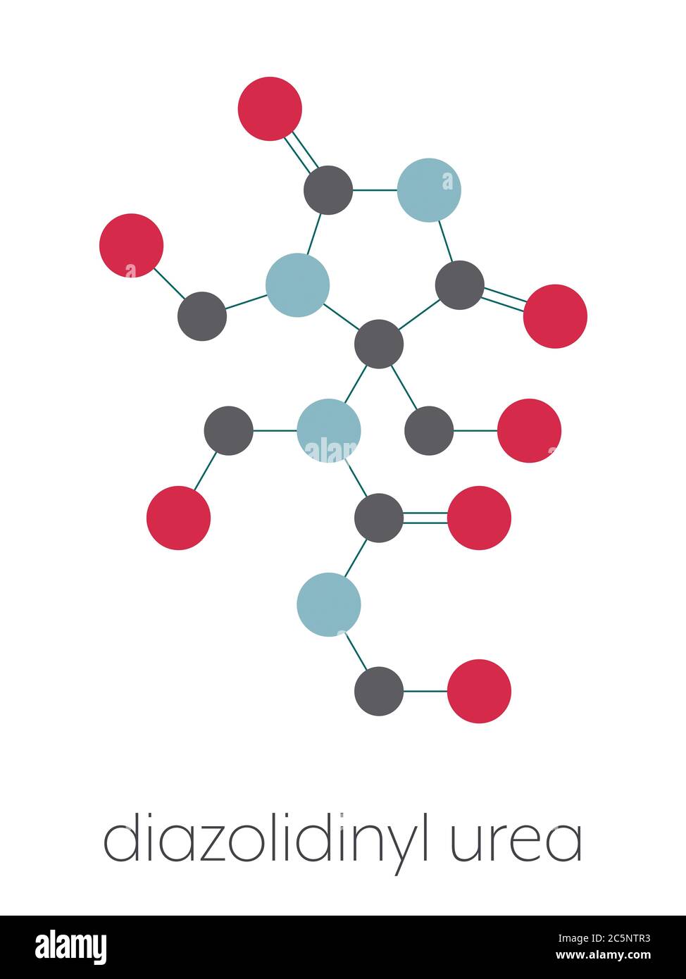 Diazolidinyl urea antimicrobial preservative molecule (formaldehyde