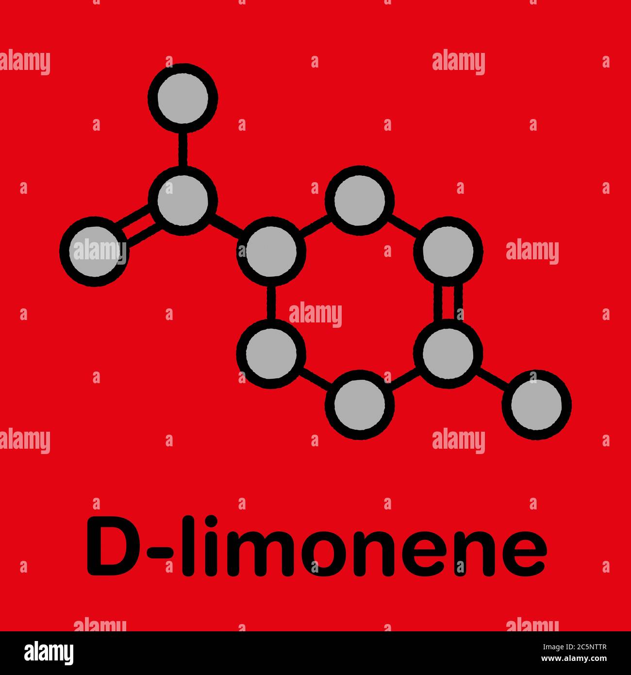 Limonene (D-limonene) Citrus Scent Molecule. Stylized Skeletal Formula ...