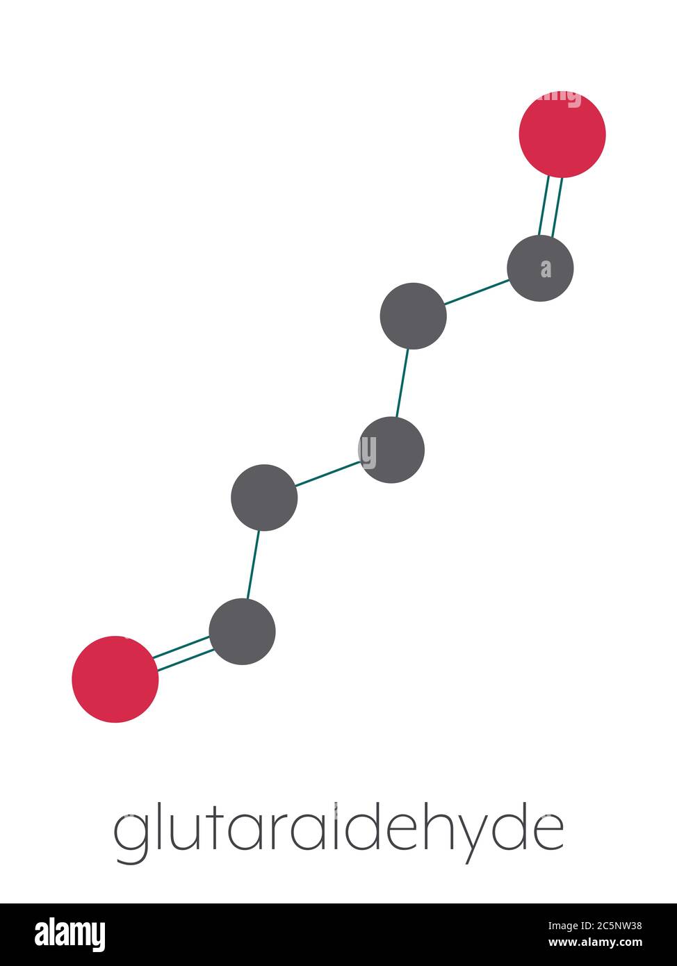Glutaraldehyde (glutaral) disinfectant molecule. Used in disinfection