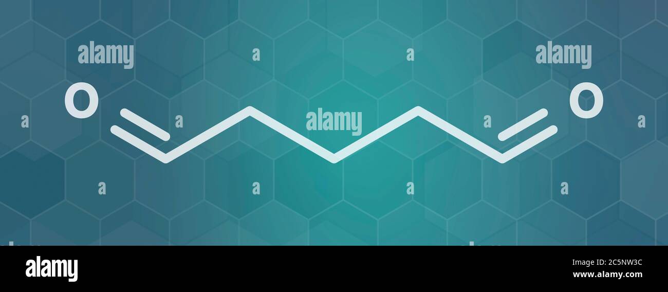 Glutaraldehyde (glutaral) disinfectant molecule. Used in disinfection