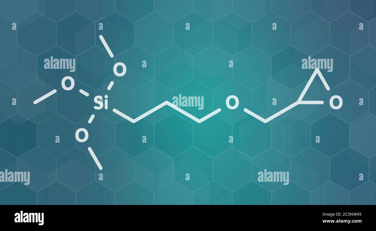Glymo Structure GLYMO or GPTMS organosilane molecule. Skeletal formula Stock Photo - Alamy