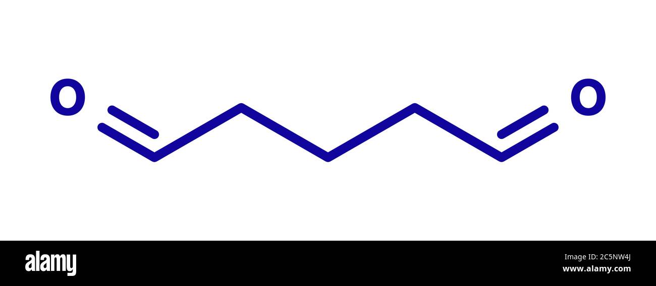 Glutaraldehyde (glutaral) disinfectant molecule. Used in disinfection