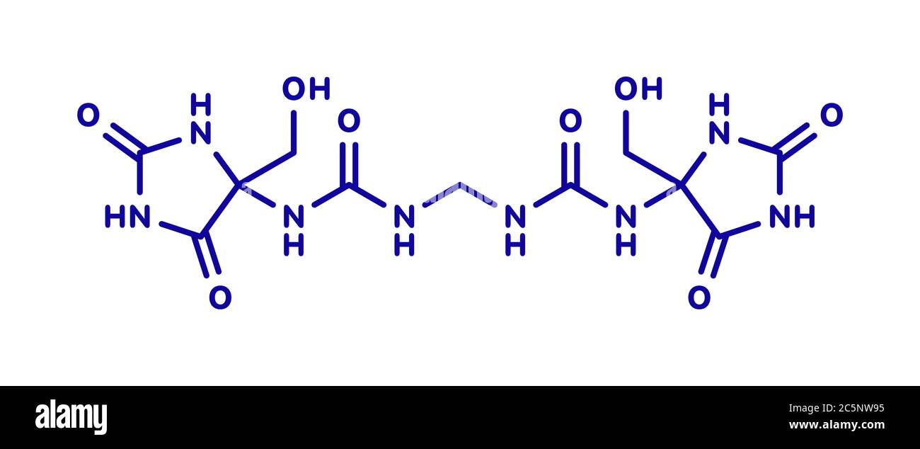 Imidazolidinyl urea antimicrobial preservative molecule (formaldehyde releaser). Skeletal