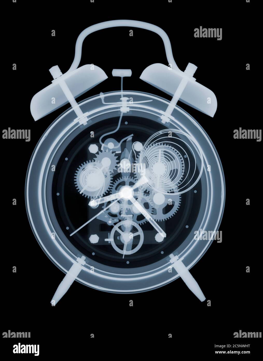 Alarm Clock, X-ray. Stock Photo