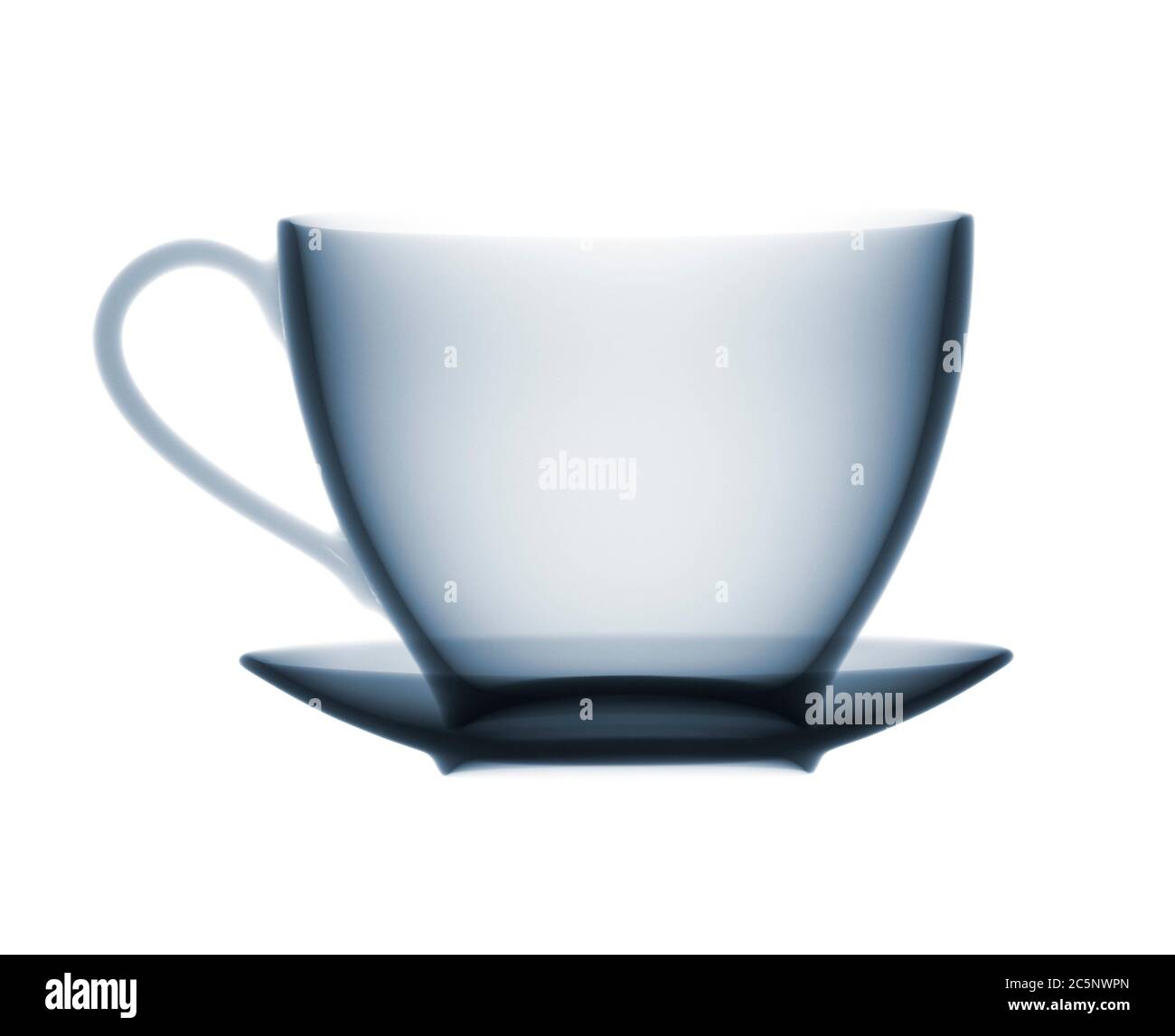 Cup and saucer, X-ray. Stock Photo
