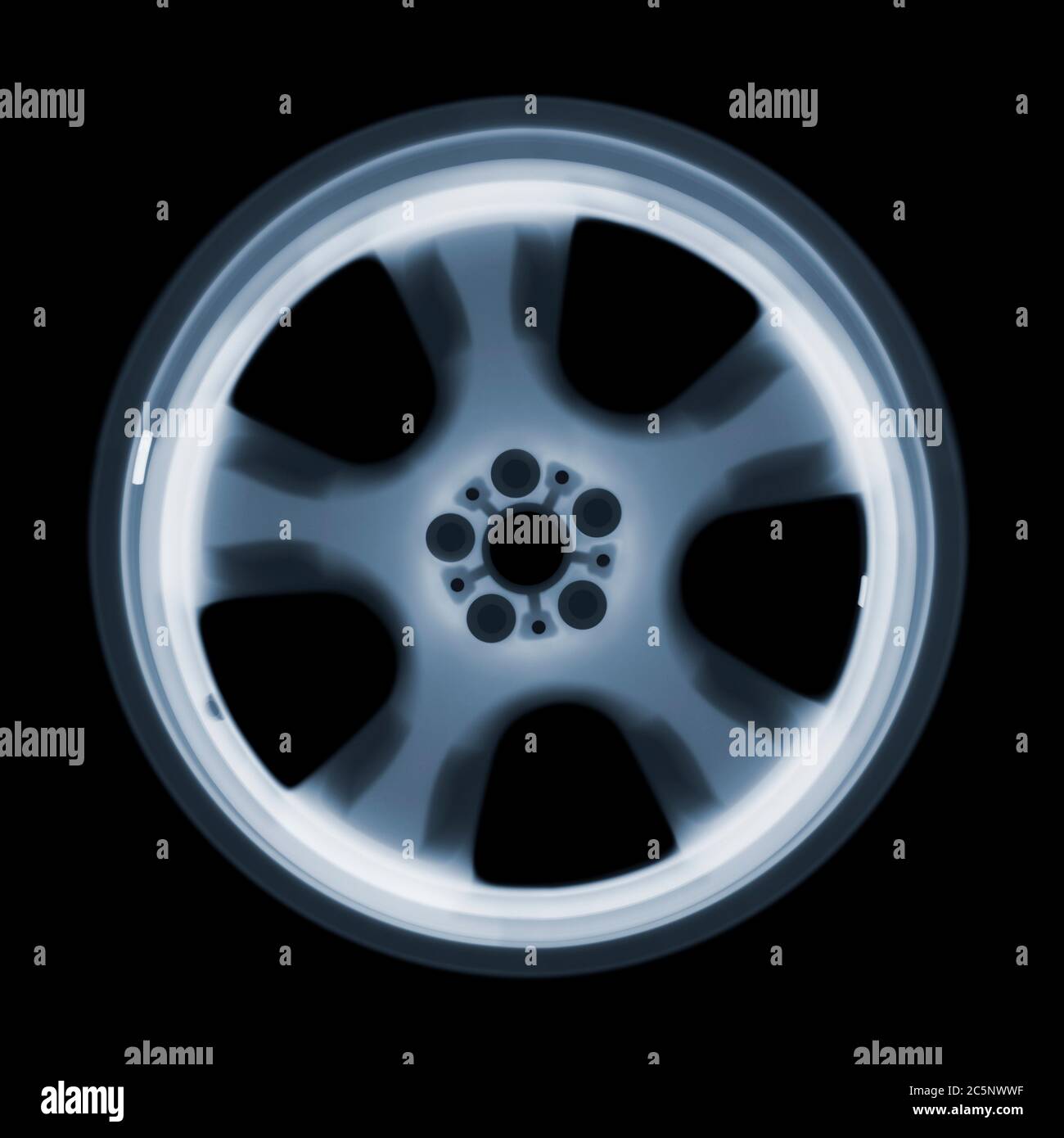 Car alloy wheel, X-ray. Stock Photo