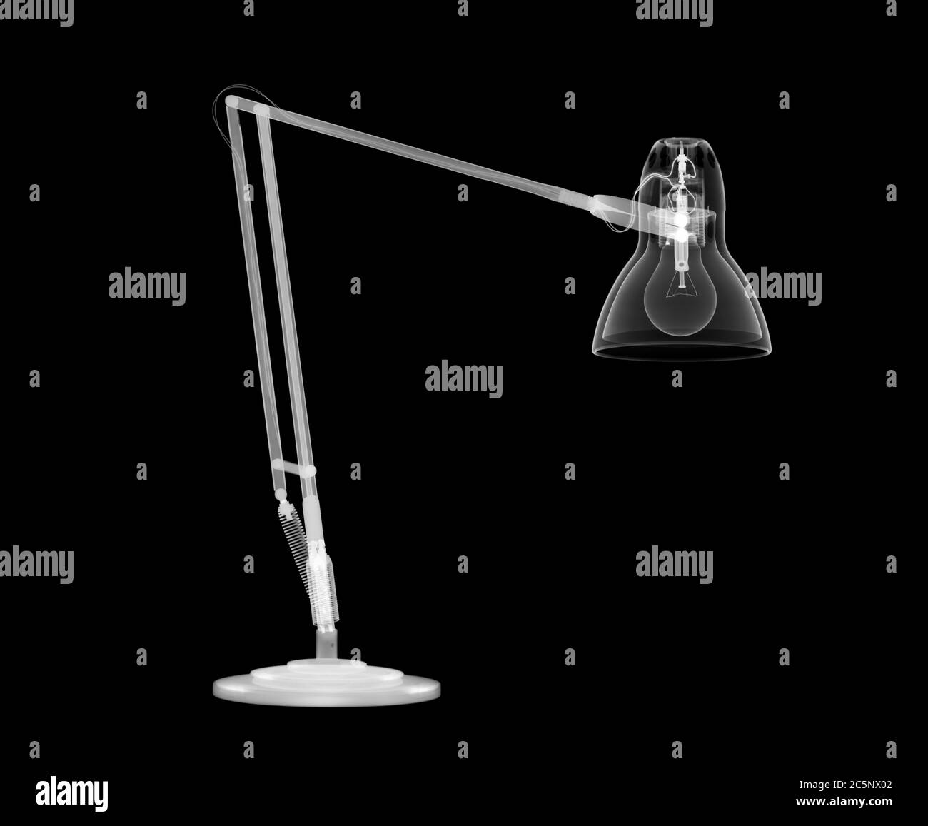Anglepoise lamp, X-ray. Stock Photo