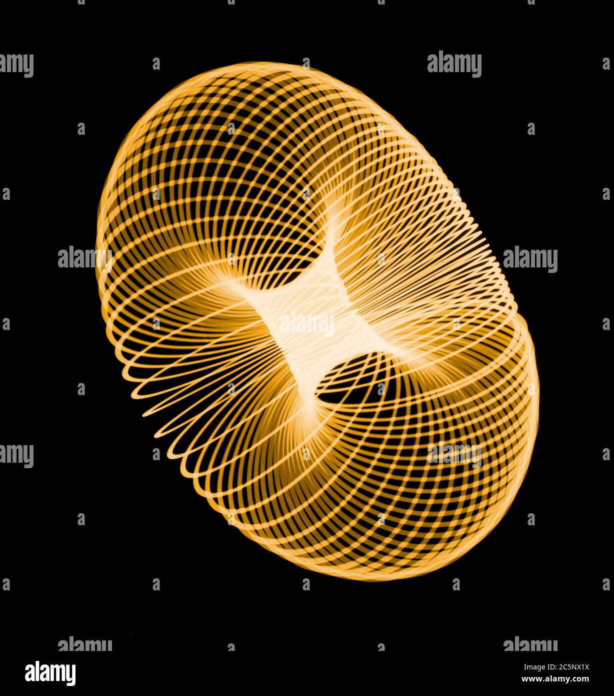 Spiral patterned object, X-ray. Stock Photo