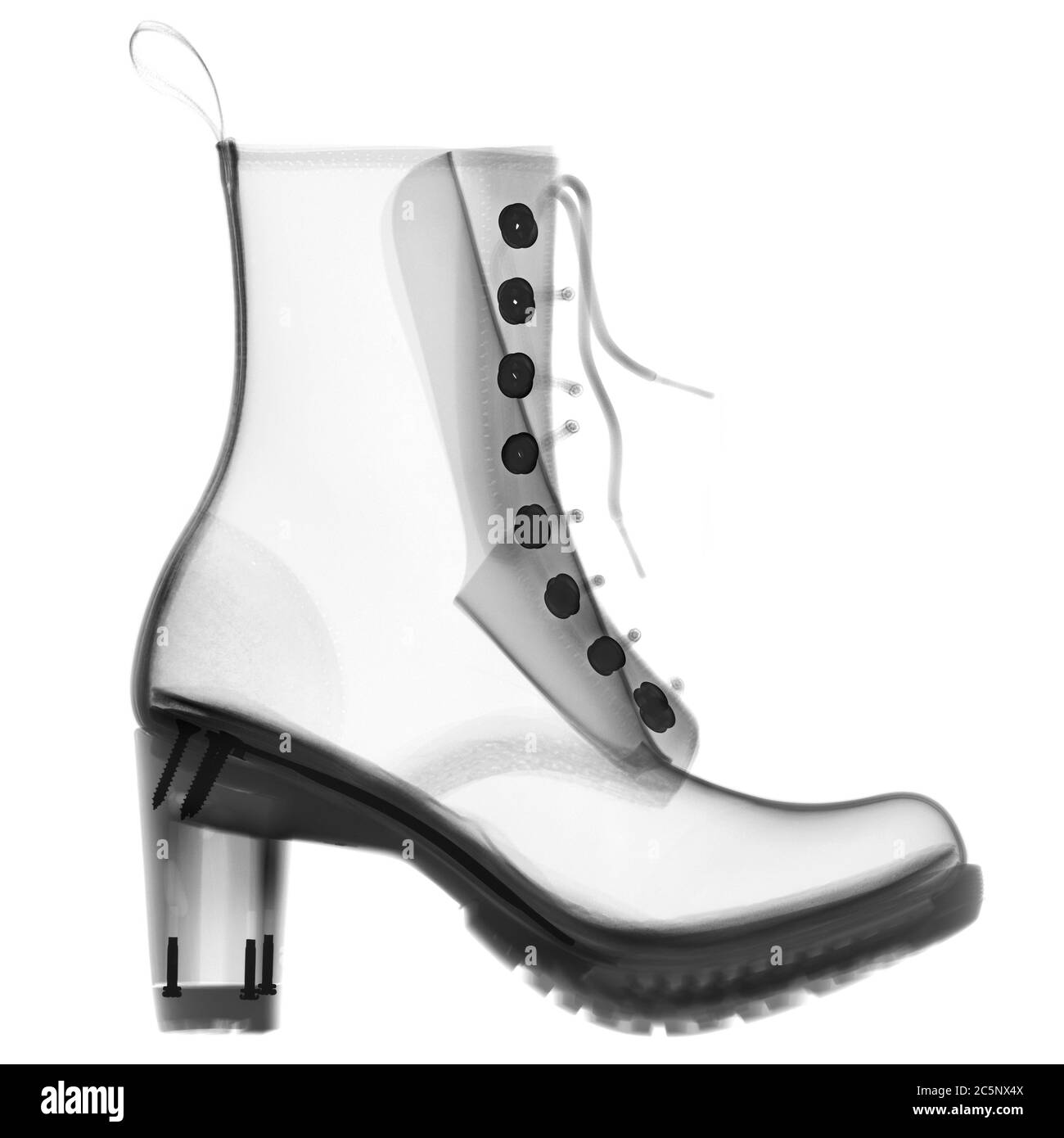 High heel boot, X-ray. Stock Photo