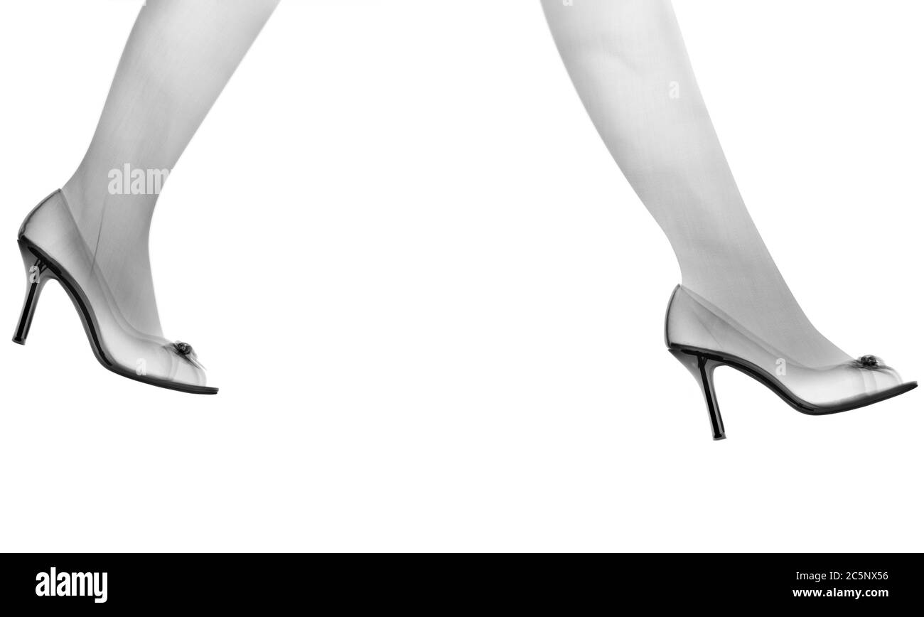 High heels walking, X-ray. Stock Photo
