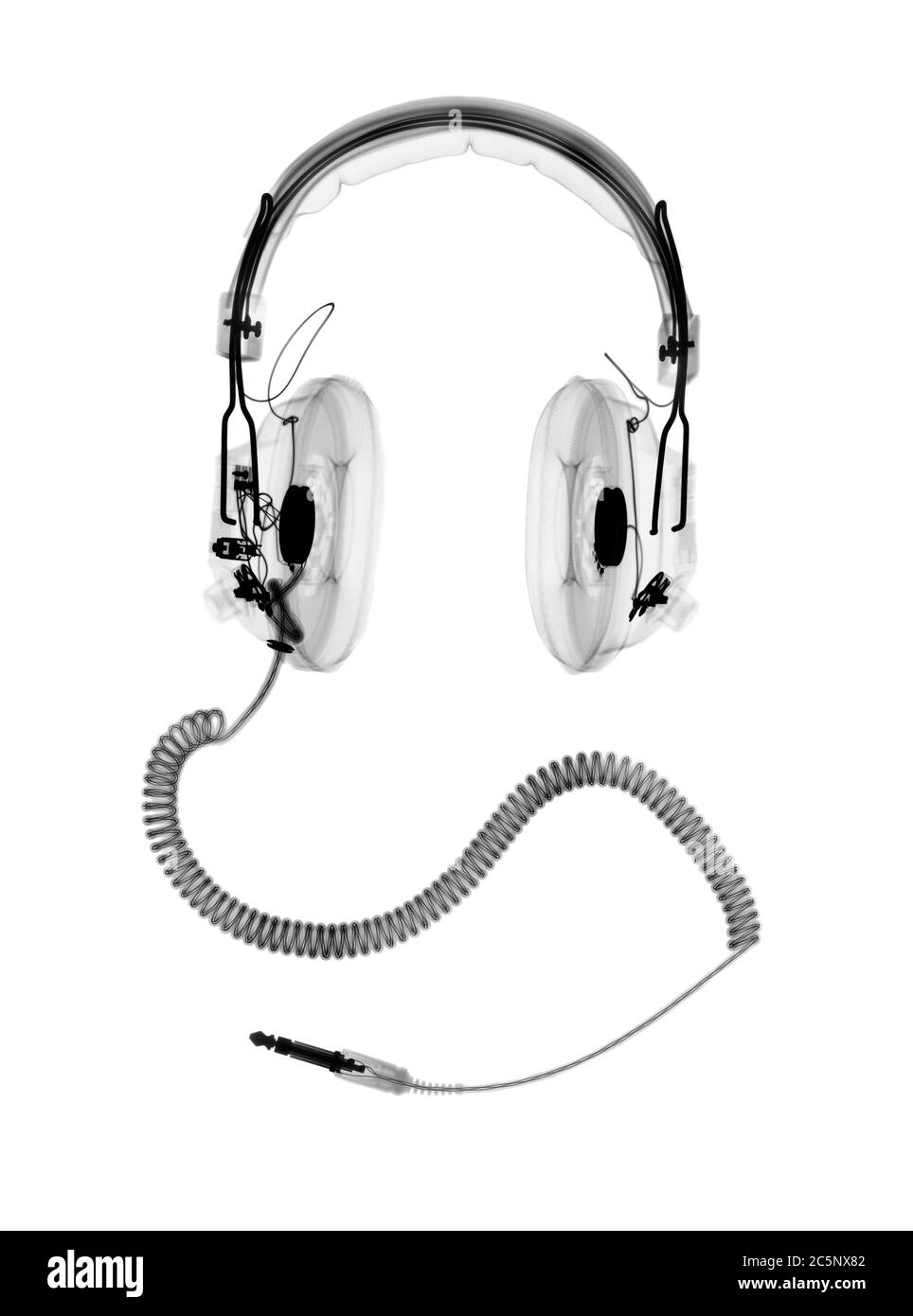 Headphones, X-ray. Stock Photo