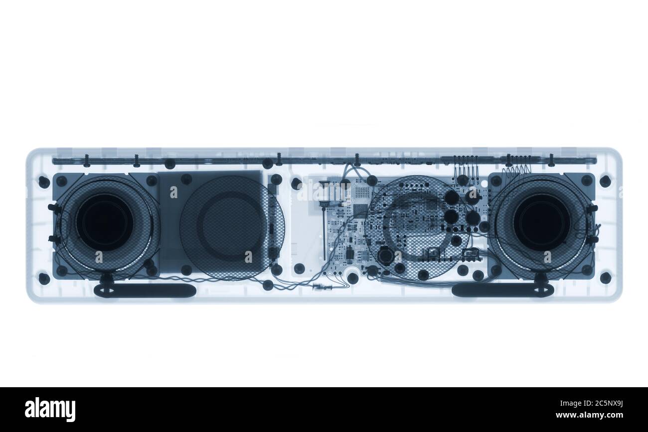 Audio speakers, X-ray. Stock Photo