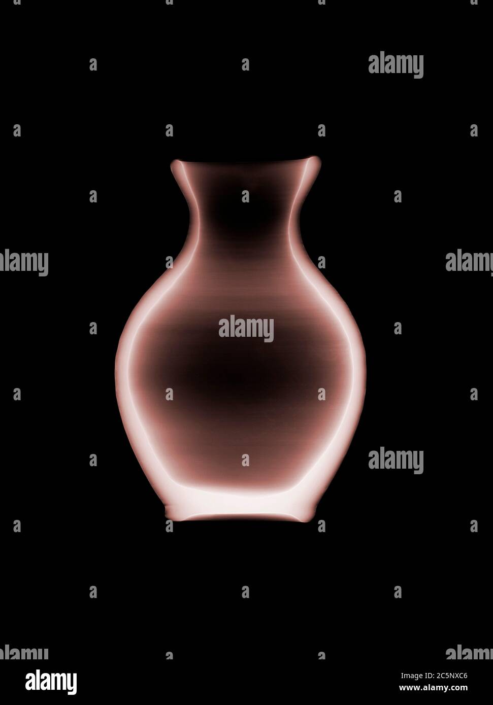 Stone vase, coloured X-ray. Stock Photo