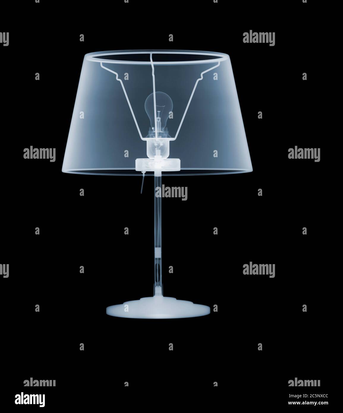 Table lamp, coloured X-ray. Stock Photo