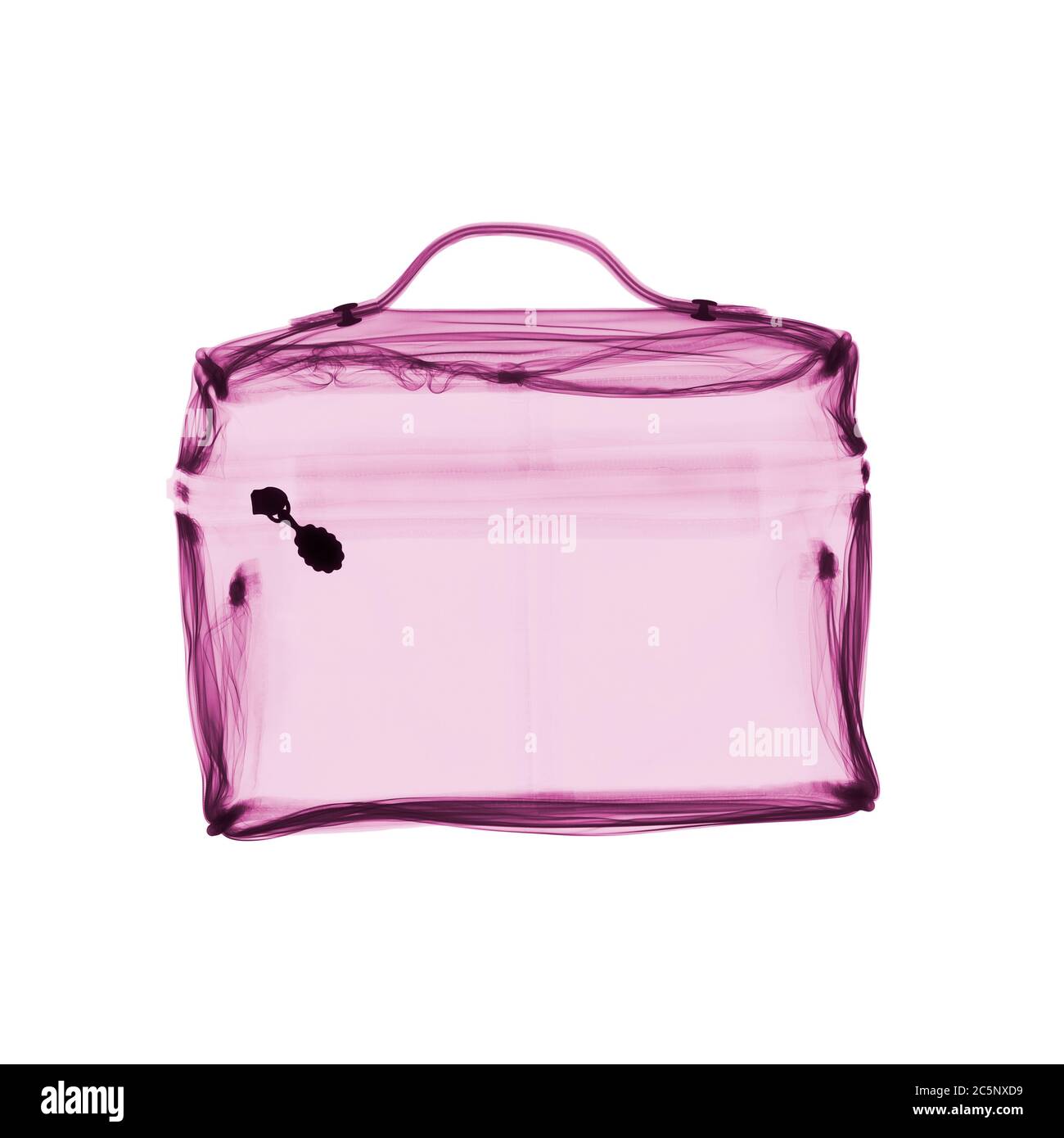 Single object in bag, coloured X-ray. Stock Photo