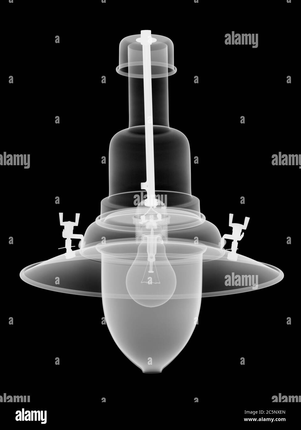 Hanging lamp, X-ray. Stock Photo