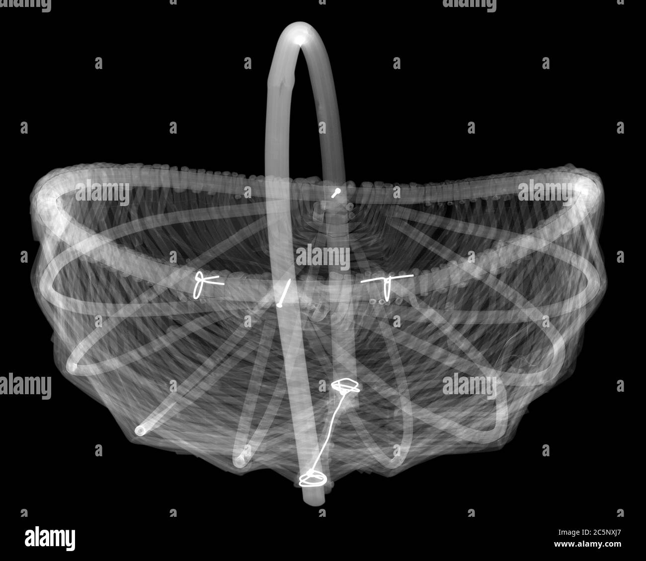 Woven basket, X-ray. Stock Photo