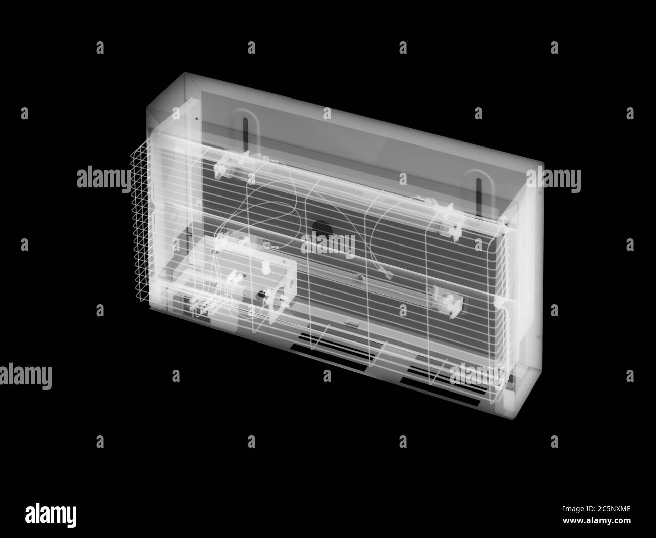 Electric heater, X-ray Stock Photo
