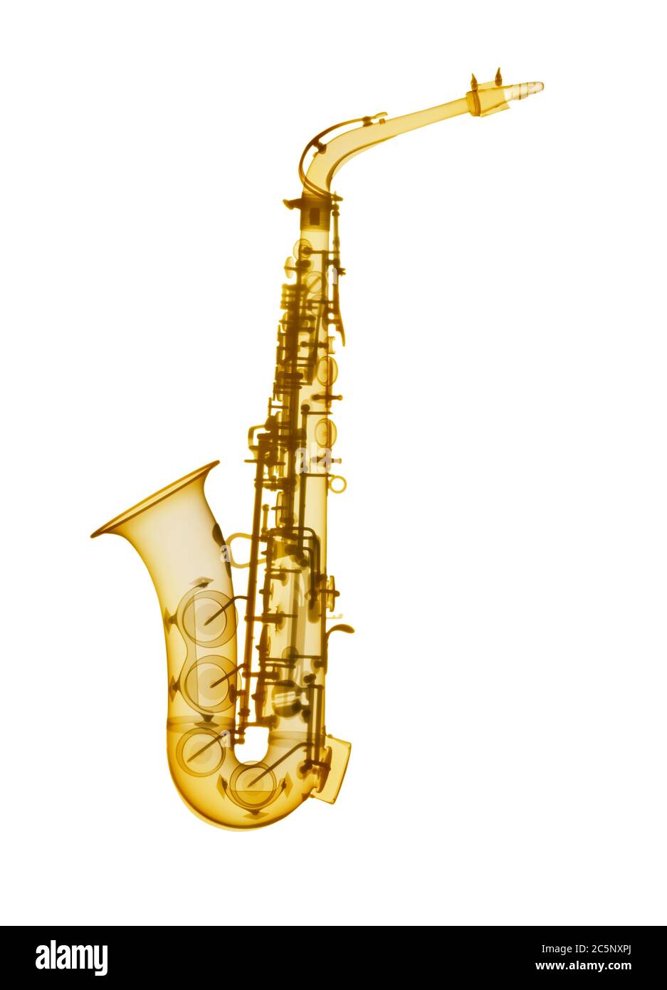 Saxophone, X-ray Stock Photo